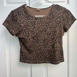 John Galt cheetah print baby tee